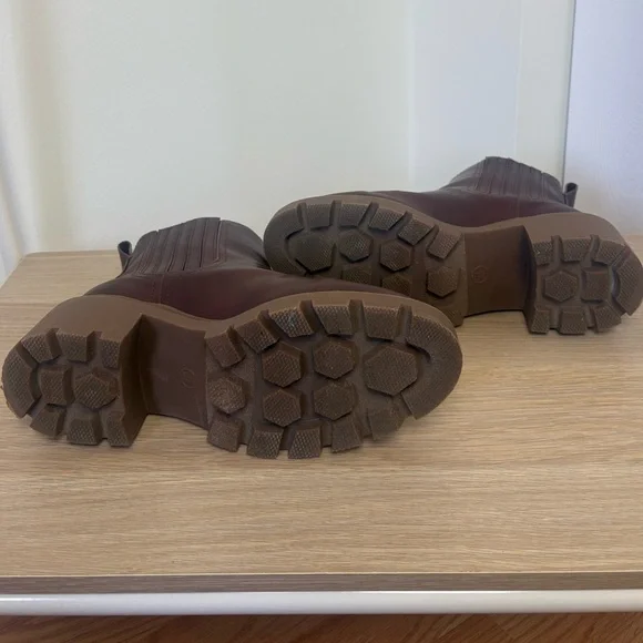 Women's Brown Faux Leather Ankle Boots - Picture 5 of 5